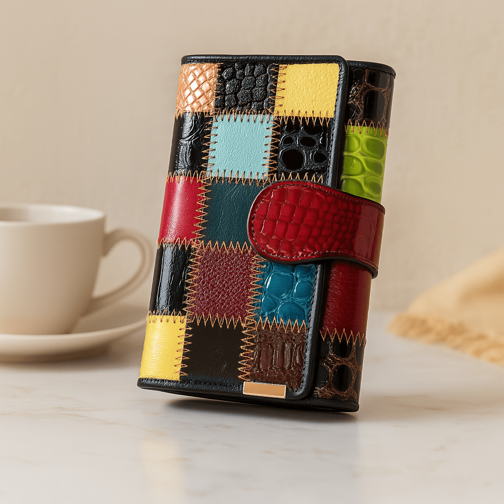Faelira - Læder-pung til kvinder med patchwork-design Danmarkmode