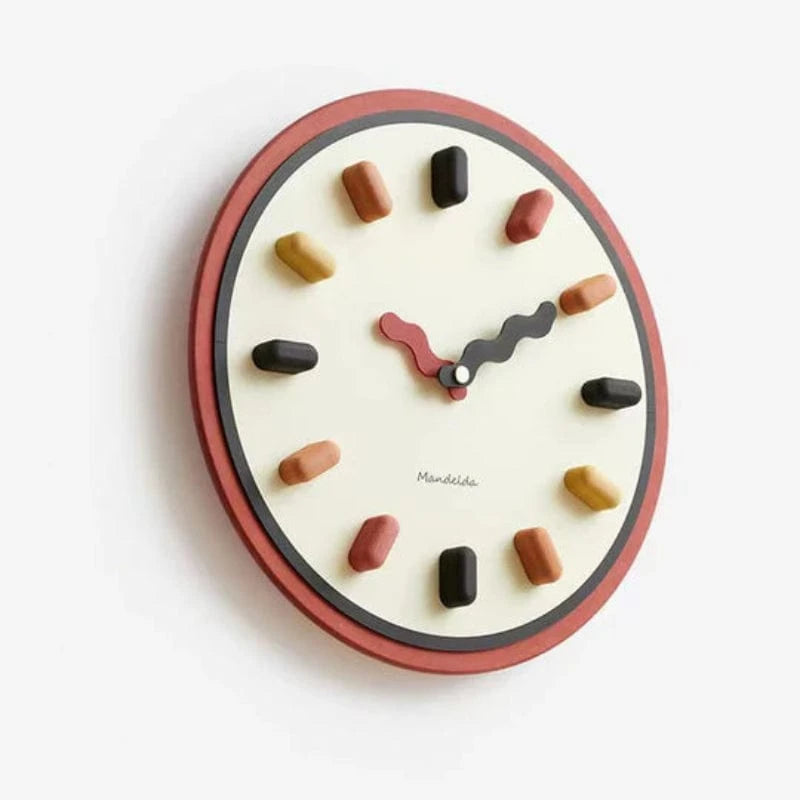 Farverig 3D Kapsel Vægur - Lydløst Vægur - Resin - Ø33cm Wall Clock Danmarkmode.dk