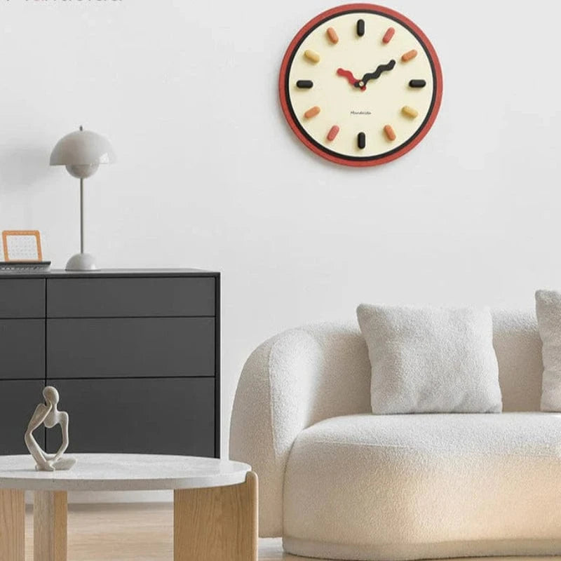 Farverig 3D Kapsel Vægur - Lydløst Vægur - Resin - Ø33cm Wall Clock Danmarkmode.dk