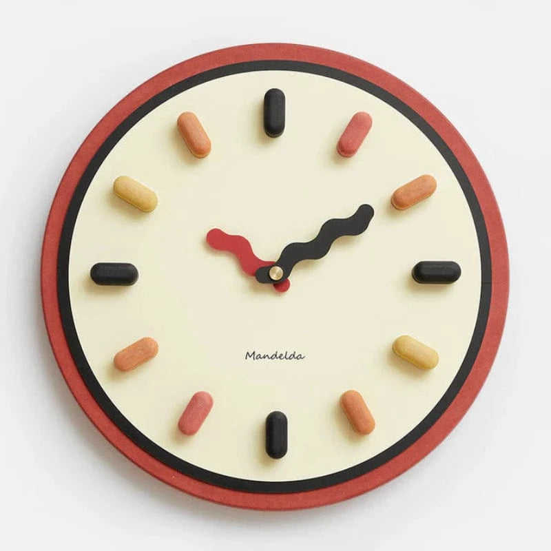 Farverig 3D Kapsel Vægur - Lydløst Vægur - Resin - Ø33cm Wall Clock Danmarkmode.dk