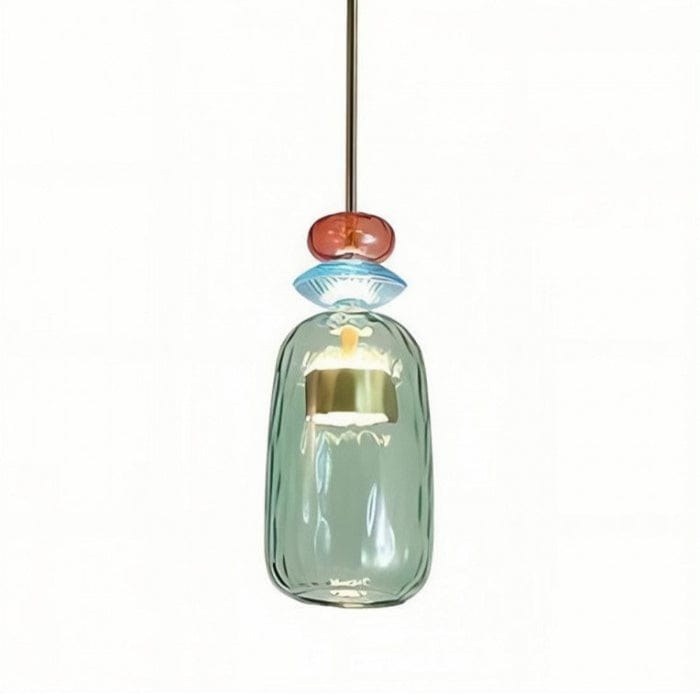 Farverig Frostet Glas Hængende Lampe - Pendel Lampe - Farvet Glas - Moderne Ceiling Light Fixtures Danmarkmode.dk