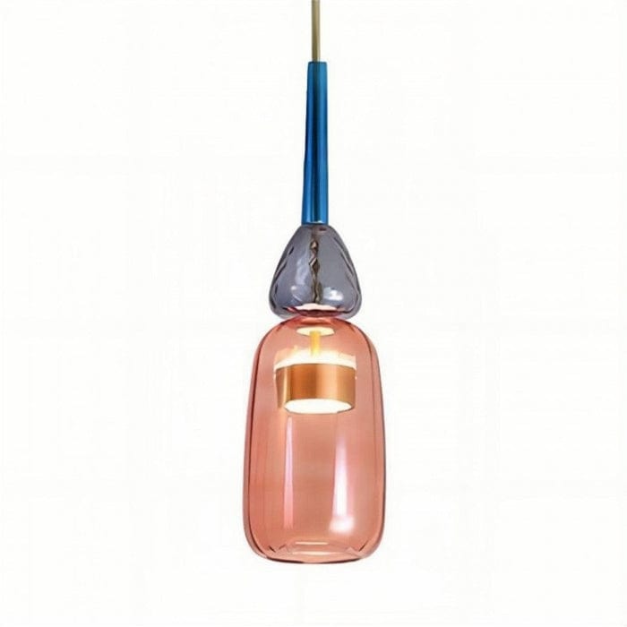 Farverig Frostet Glas Hængende Lampe - Pendel Lampe - Farvet Glas - Moderne Ceiling Light Fixtures Danmarkmode.dk