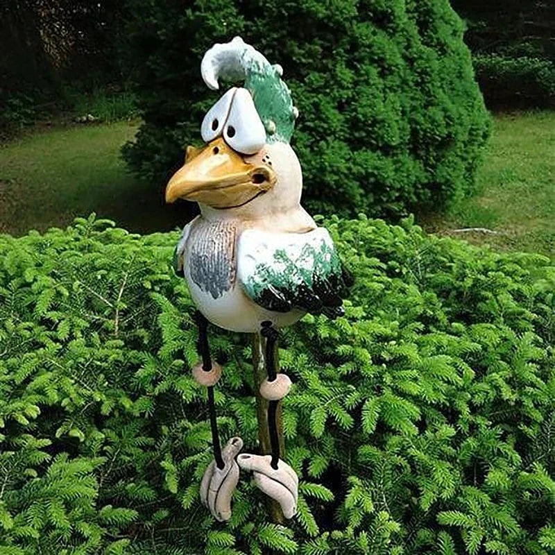 Fjollede Kyllinger Ornamenter - Haveindretning - Resin - Sjove Figurer Garden Sculptures Danmarkmode.dk
