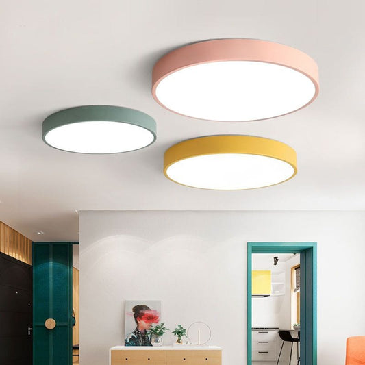 Flad Rund Loftlampe - Led Lampe Stue - Soveværelse - Køkken - Badeværelse Ceiling lamps Danmarkmode.dk