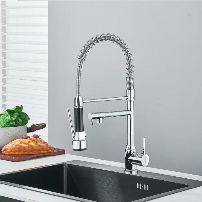 Fleksibel Blandingsbatteri Køkken - Rustfrit Stål - 360 Graders - Dobbeltgreb Kitchen Sink Faucets Danmarkmode.dk