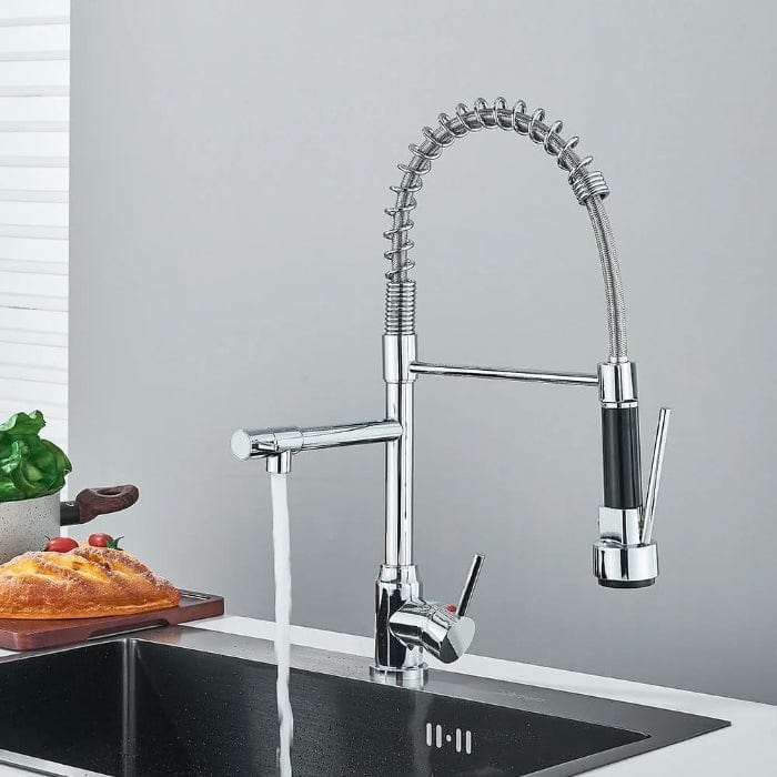 Fleksibel Blandingsbatteri Køkken - Rustfrit Stål - 360 Graders - Dobbeltgreb Kitchen Sink Faucets Danmarkmode.dk