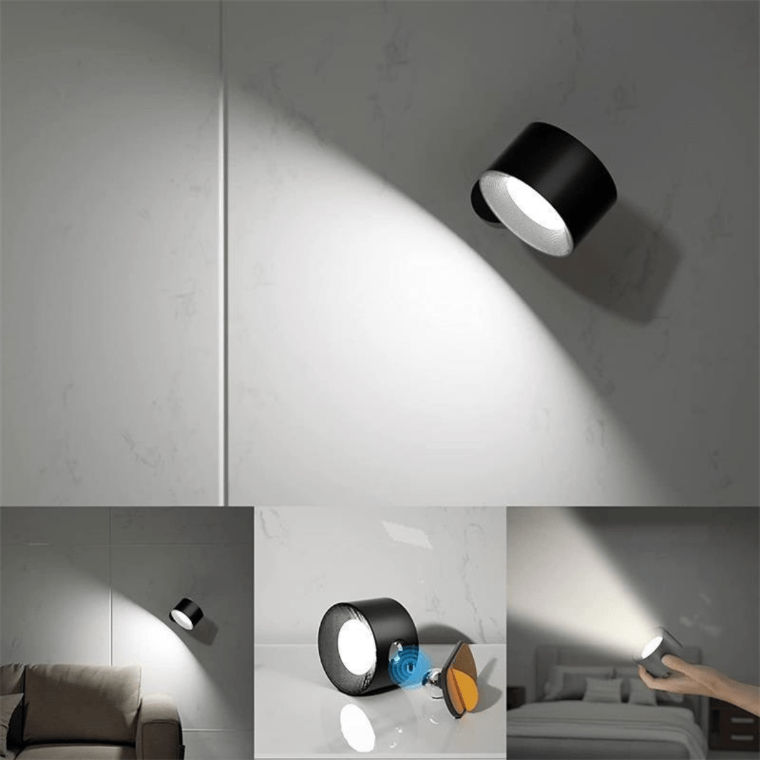 Trådløs 360° Væglampe - LED - Dæmpbar - Genopladelig - Belysning