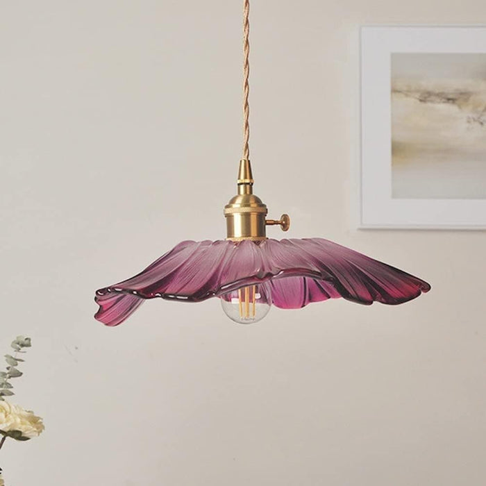 Frostet Lotus Glas Lysekrone - Pendel Lampe - Lysarmaturer Led - Blomst Ceiling Light Fixtures Danmarkmode.dk