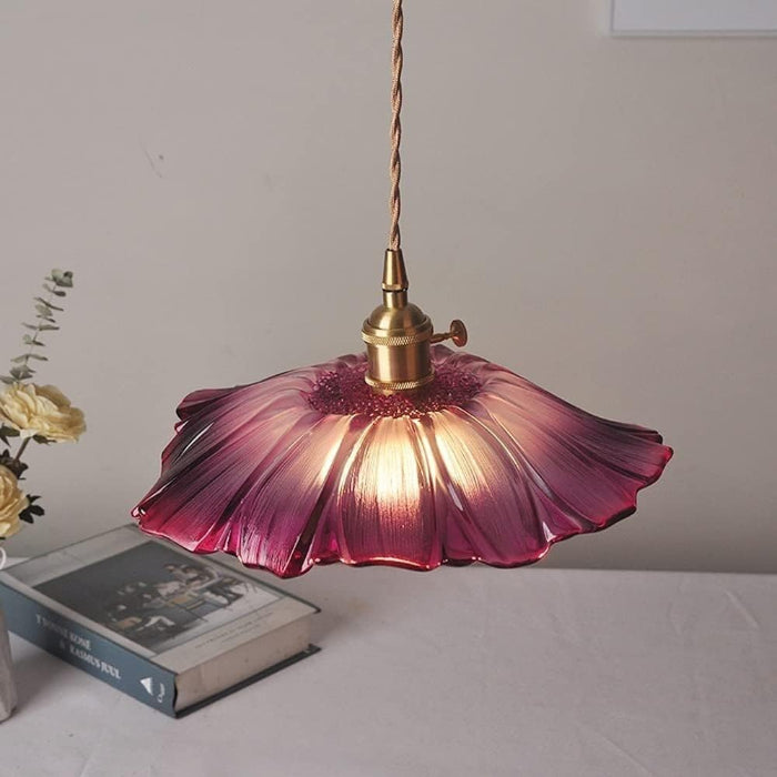 Frostet Lotus Glas Lysekrone - Pendel Lampe - Lysarmaturer Led - Blomst Ceiling Light Fixtures Danmarkmode.dk