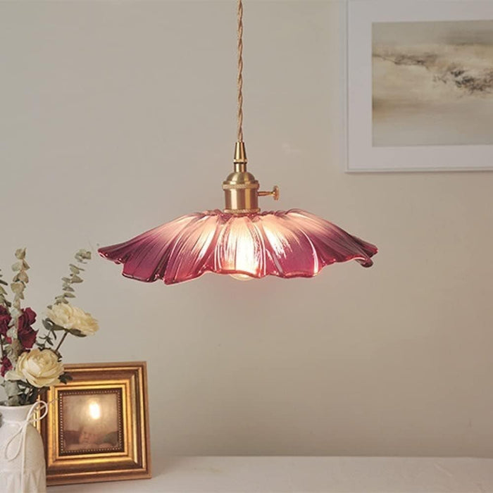 Frostet Lotus Glas Lysekrone - Pendel Lampe - Lysarmaturer Led - Blomst Ceiling Light Fixtures Danmarkmode.dk