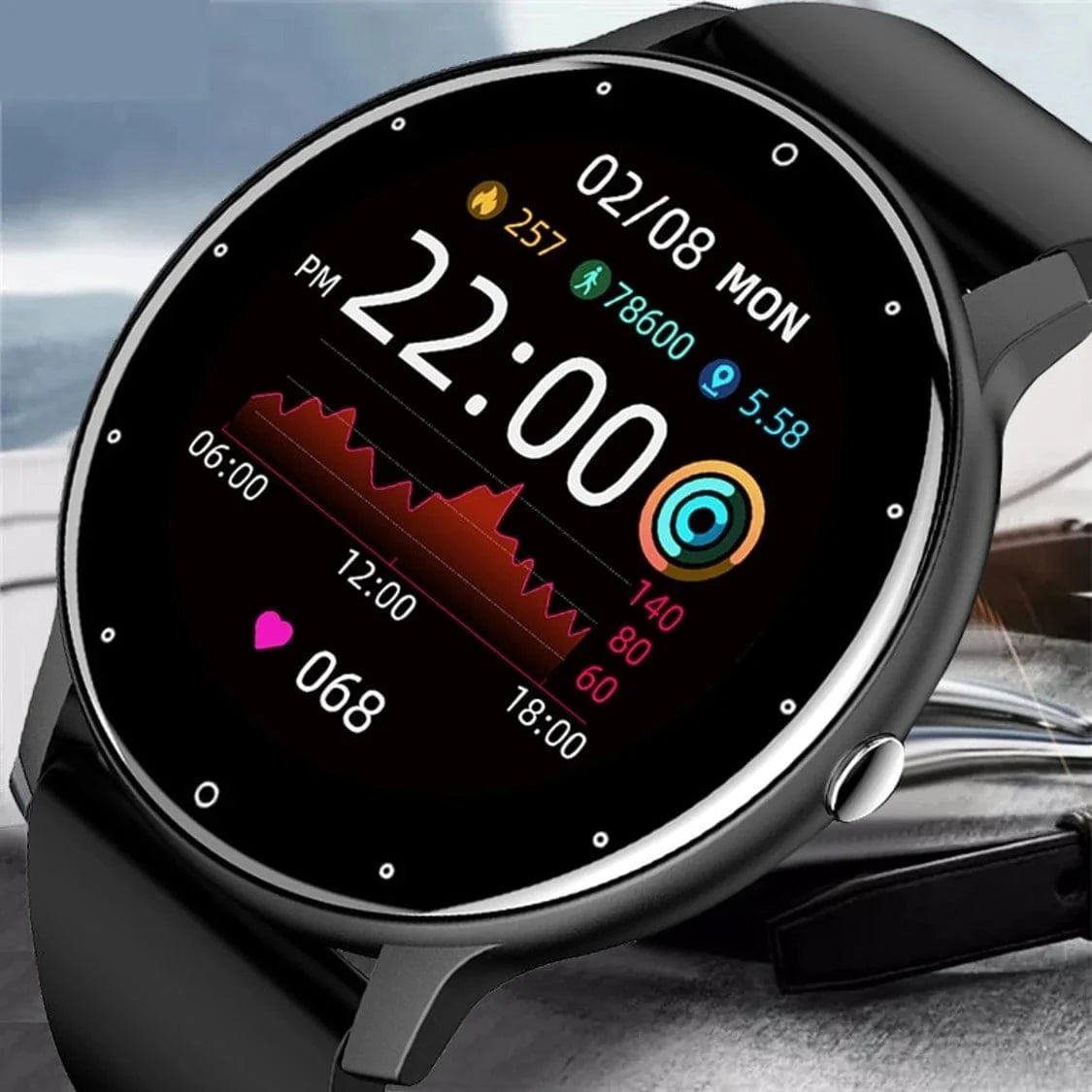Fuld Touchskærm Smart Ur til Mænd - Vandtæt - Fitness Tracker - Android og IOS Smart Watch Danmarkmode.dk