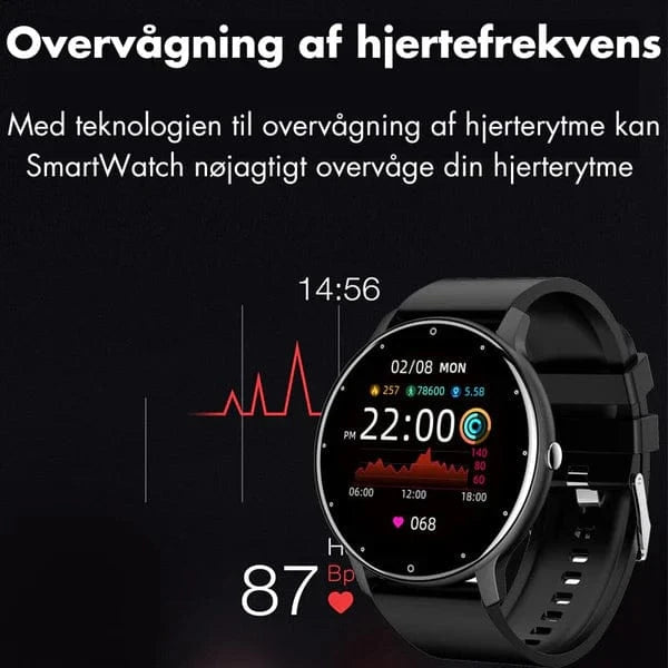 Fuld Touchskærm Smart Ur til Mænd - Vandtæt - Fitness Tracker - Android og IOS Smart Watch Danmarkmode.dk