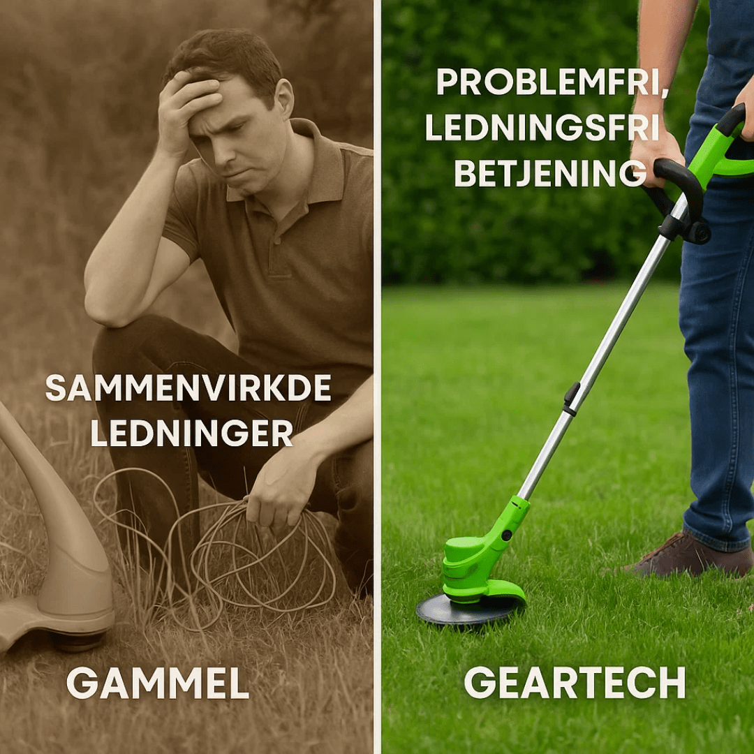 GeartTech – Batteridrevet græstrimmer – 24V 3,0Ah – Justerbar 92–122 cm Hjem & Have > Have > Havemaskiner > Græstrimmer Danmarkmode