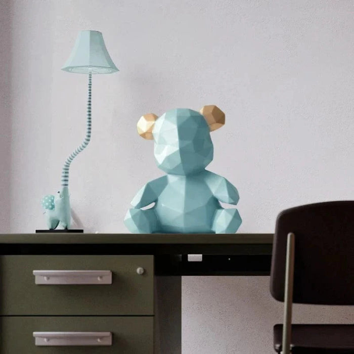 Geometric Bear Figurine - Statue - Resin - Sparegris - Boligindretning Figurines Danmarkmode.dk