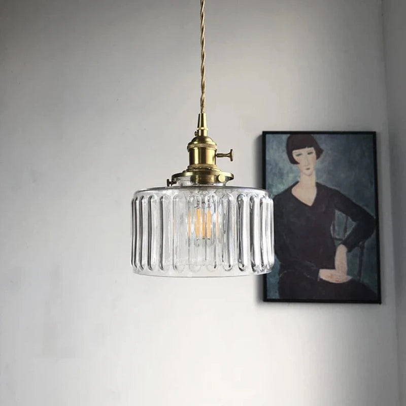 Glas Cylinder Pendel Lampe - Hængende Lys - LED Pære - Japandi Style Ceiling Light Fixtures Danmarkmode.dk