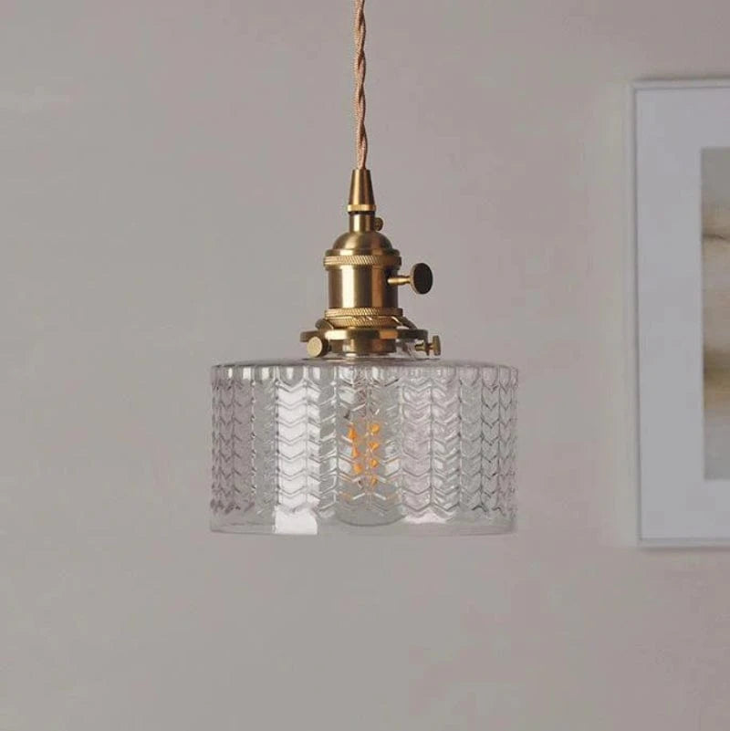 Glas Cylinder Pendel Lampe - Hængende Lys - LED Pære - Japandi Style Ceiling Light Fixtures Danmarkmode.dk