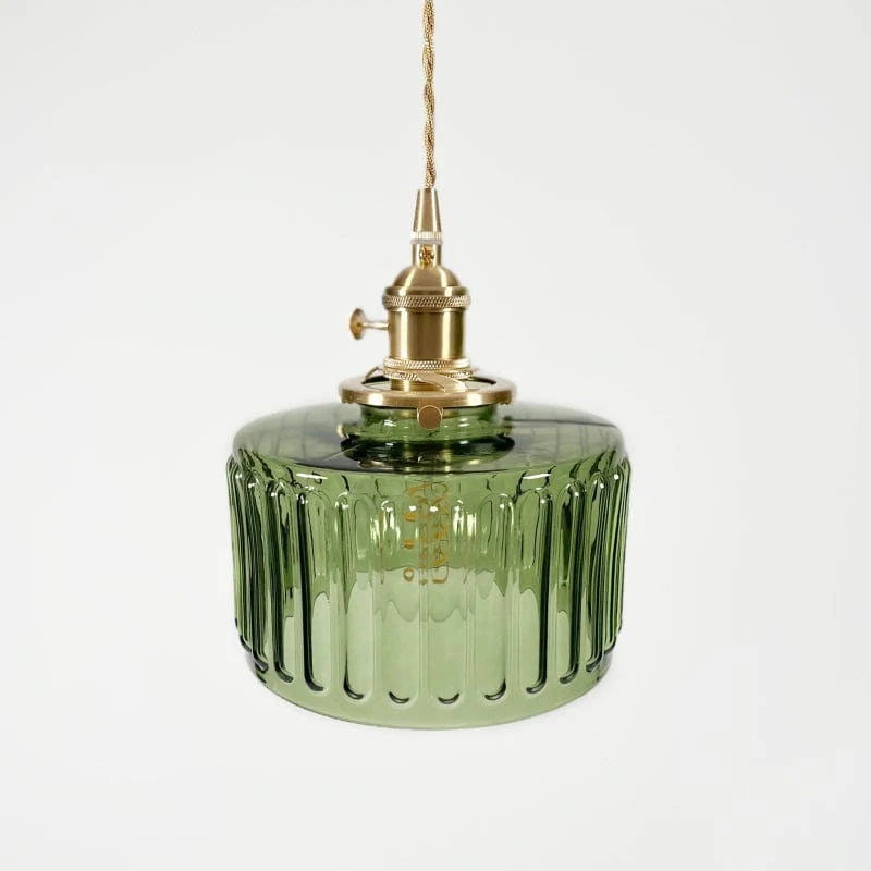 Glas Cylinder Pendel Lampe - Hængende Lys - LED Pære - Japandi Style Ceiling Light Fixtures Danmarkmode.dk
