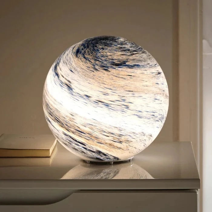 Glas Måne Lampe - Sfære - Natlampe - Boligindretning Table Lamps Danmarkmode.dk