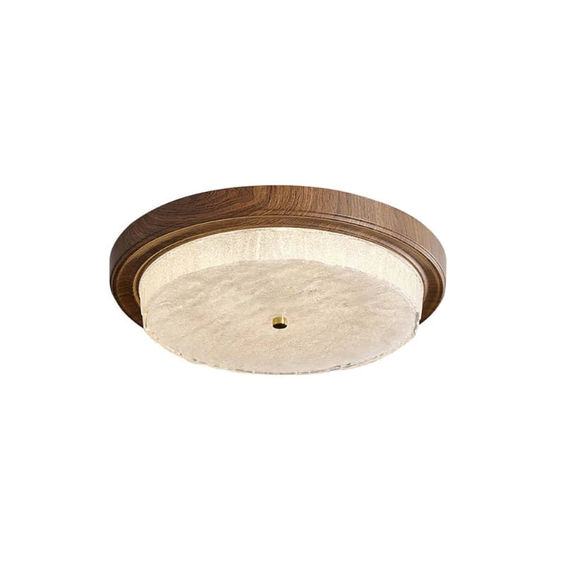 Glasskærm Træ Loftlampe - Led - Rund - Varmt Lys Ceiling Light Fixtures Danmarkmode.dk