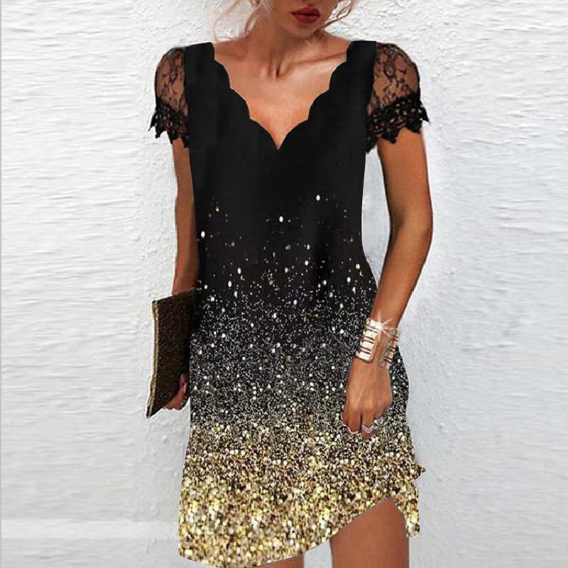 GlitterEve Glamourøs Sommer Glitterfestkjole | Elegant, Kort, Rødt, Kvinde | Perfekt til Fest & Bryllup Mini Dress Danmarkmode.dk