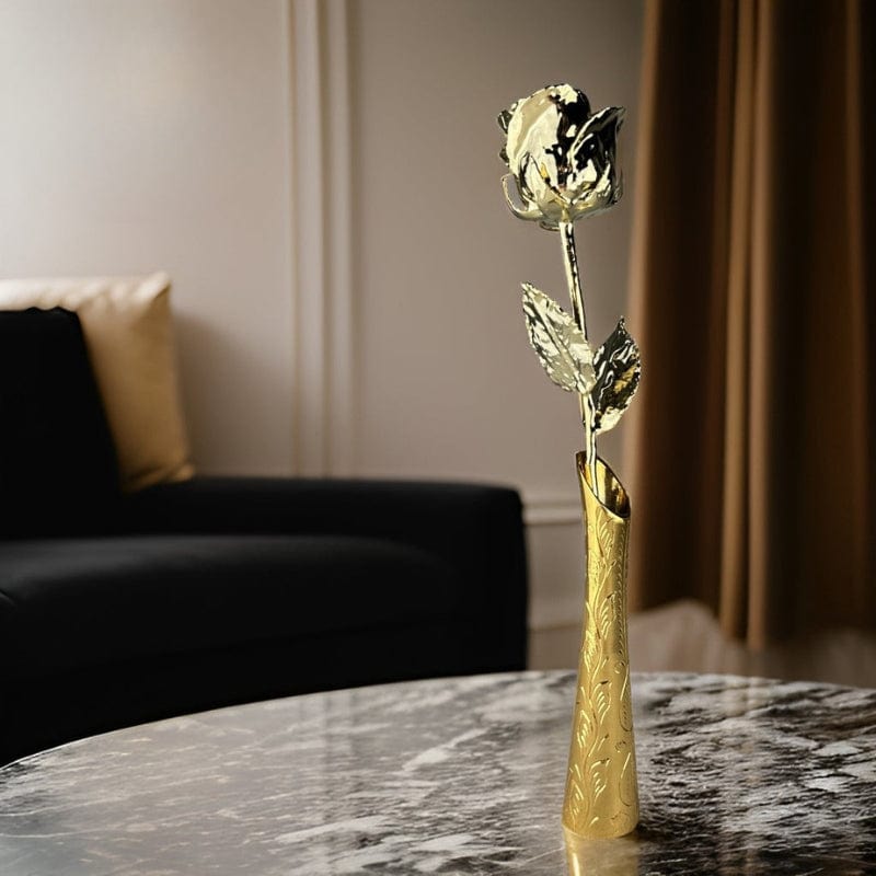 GoldBloom – 24K Guldbelagt ægte Rose – Tidløst Symbol På Kærlighed Artificial Flowering Plants Danmarkmode