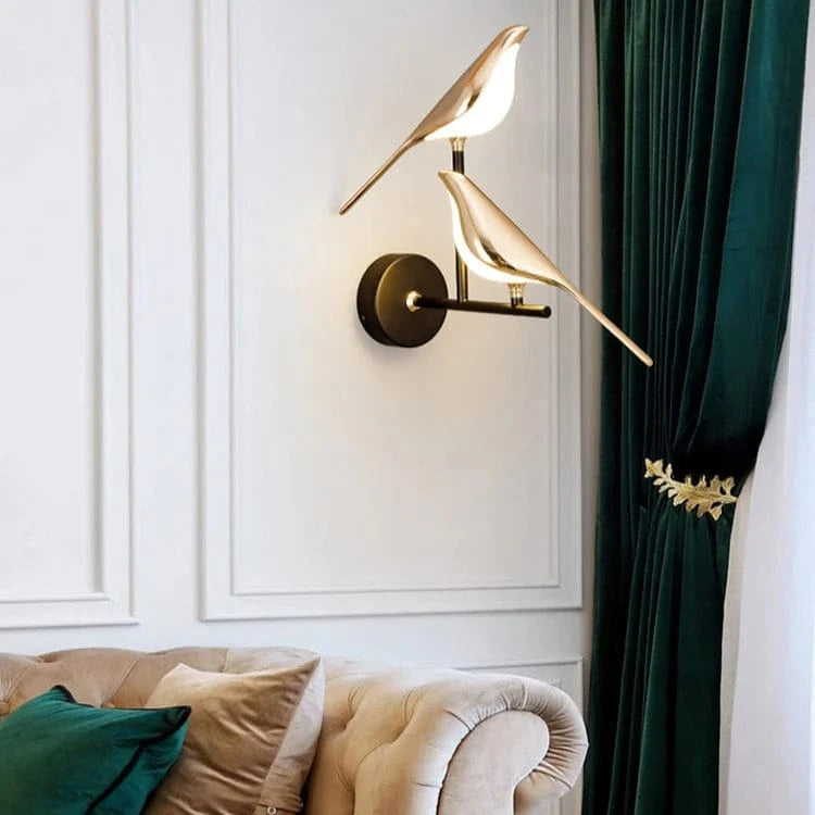 Guld Fuglebelægning Væglampe - Boligindretning - Moderne - Aluminium Wall Light Fixtures Danmarkmode.dk