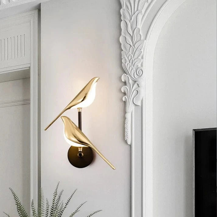 Guld Fuglebelægning Væglampe - Boligindretning - Moderne - Aluminium Wall Light Fixtures Danmarkmode.dk