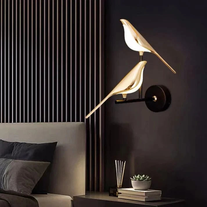 Guld Fuglebelægning Væglampe - Boligindretning - Moderne - Aluminium Wall Light Fixtures Danmarkmode.dk