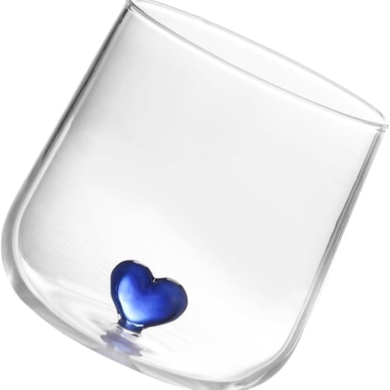 Håndblæst 3D-hjerte Bund Cocktailglas - Klar - Vinglas - 300 ml Cocktail Glasses Danmarkmode.dk