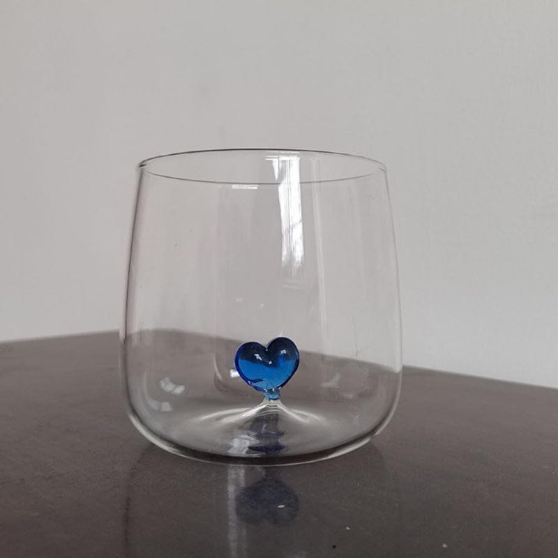 Håndblæst 3D-hjerte Bund Cocktailglas - Klar - Vinglas - 300 ml Cocktail Glasses Danmarkmode.dk