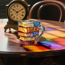Håndlavet 3D læsekrus – Glas – Unikt bogrygdesign – Tåler opvaskemaskine Mugs Danmarkmode
