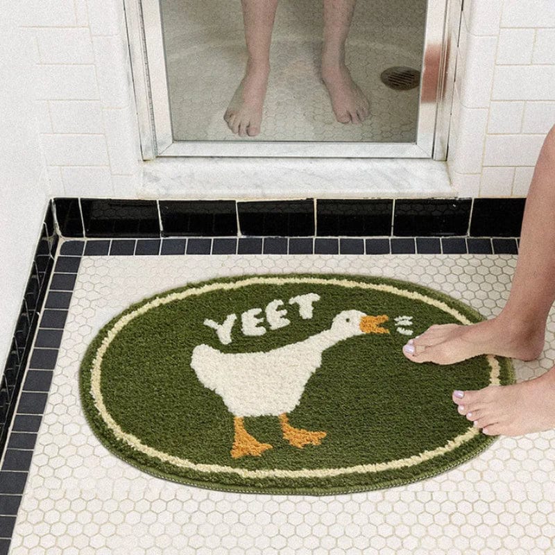 Håndlavet Sjovt Dyr Absorberende Bademåtte - Blød - Oval - Skridsikker Bath Mats Danmarkmode.dk