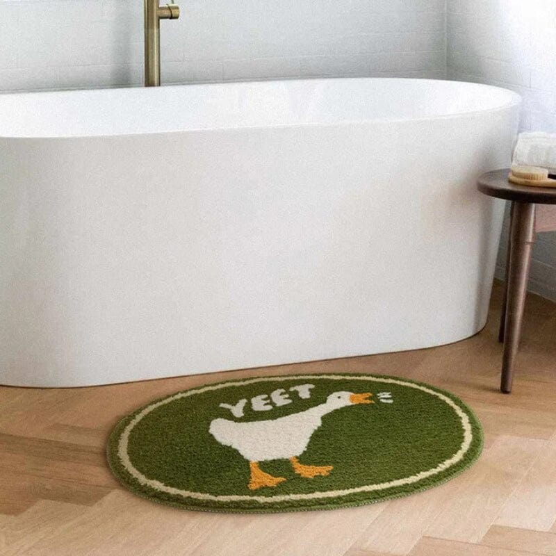 Håndlavet Sjovt Dyr Absorberende Bademåtte - Blød - Oval - Skridsikker Bath Mats Danmarkmode.dk