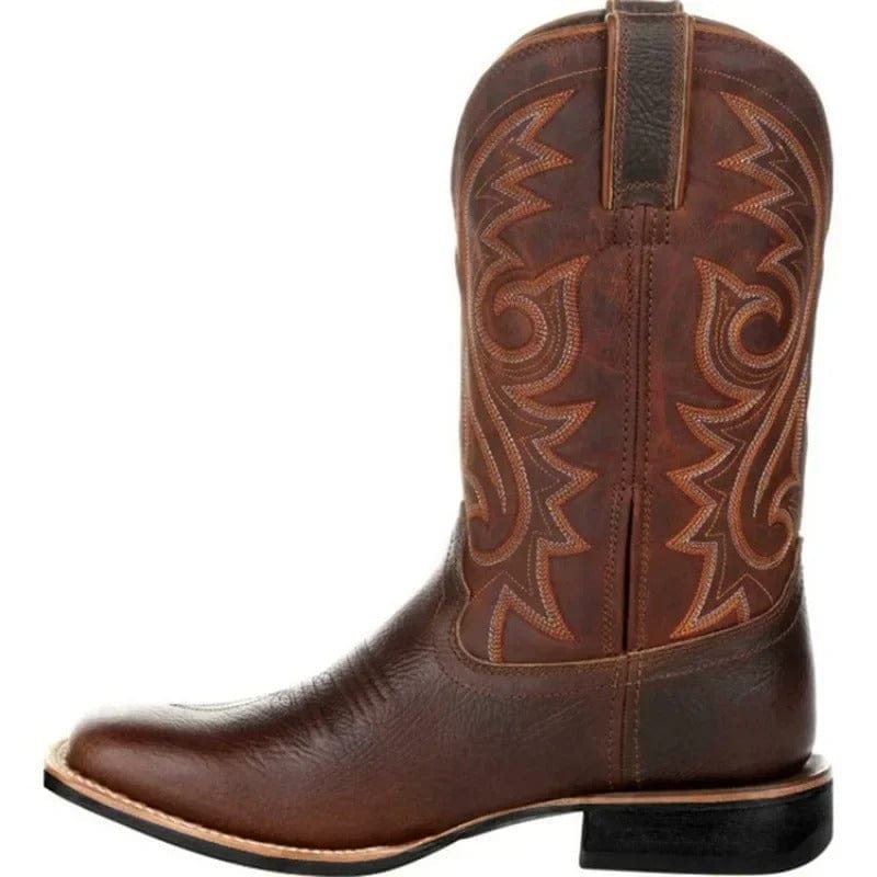 Herre Læder Cowboystøvler - Klassisk Stil Boots Danmarkmode.dk