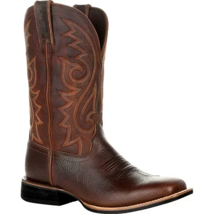 Herre Læder Cowboystøvler - Klassisk Stil Boots Danmarkmode.dk