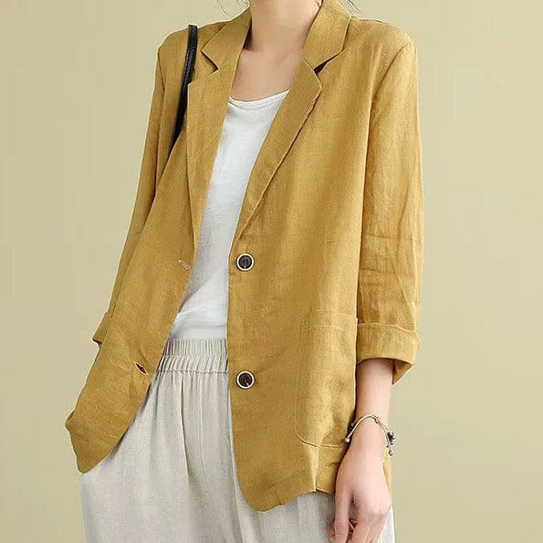 Hør Blazer til Kvinder - Oversize Blazer - Sommer Blazer Damen Blazer Danmarkmode.dk