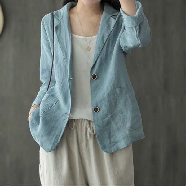 Hør Blazer til Kvinder - Oversize Blazer - Sommer Blazer Damen Blazer Danmarkmode.dk