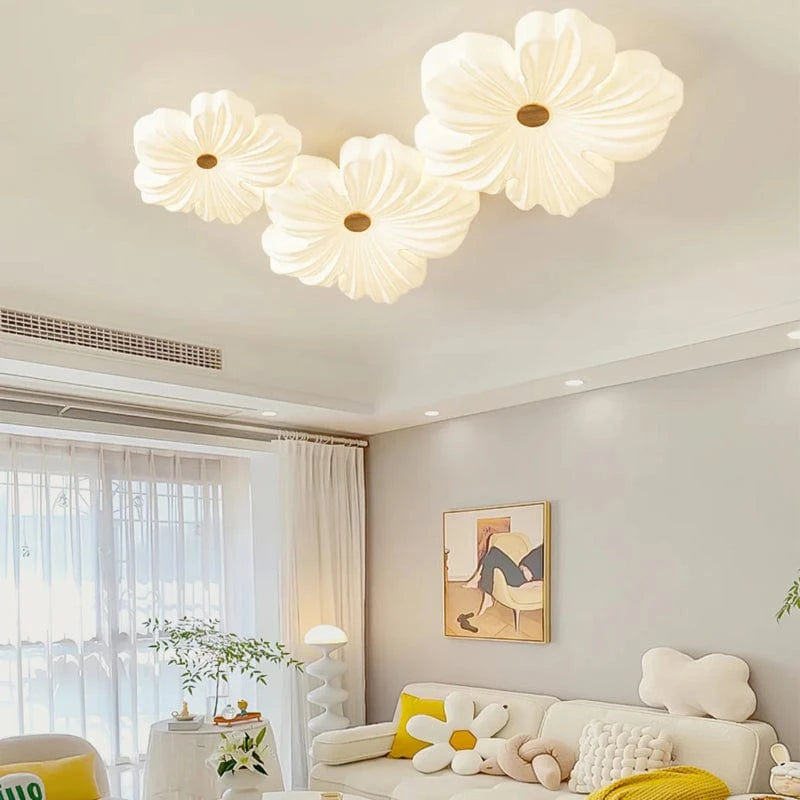 Hvid Blomst Akryl Lampeskærm Loftlampe - Indendørs - Værelsesindretning - LED Ceiling Light Fixtures Danmarkmode.dk