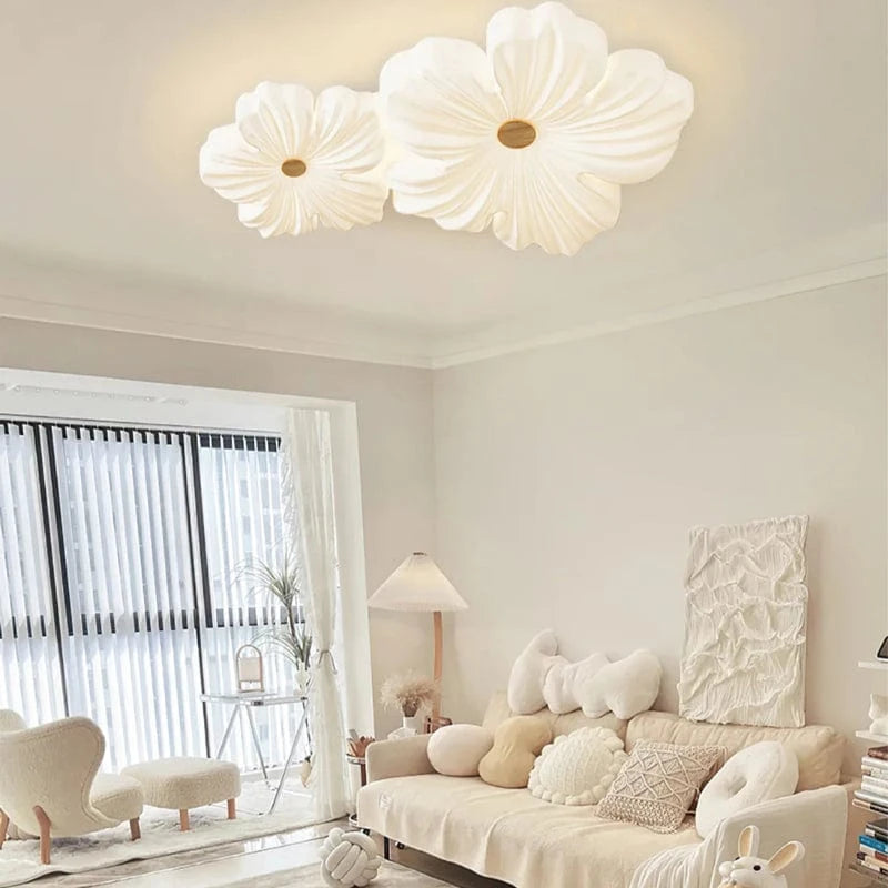 Hvid Blomst Akryl Lampeskærm Loftlampe - Indendørs - Værelsesindretning - LED Ceiling Light Fixtures Danmarkmode.dk