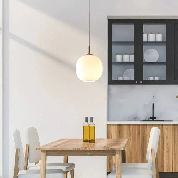Hvid Kugle af Glas Pendel Lampe - E27 Pære - Hængelampe - Dia 25cm Ceiling Light Fixtures Danmarkmode.dk
