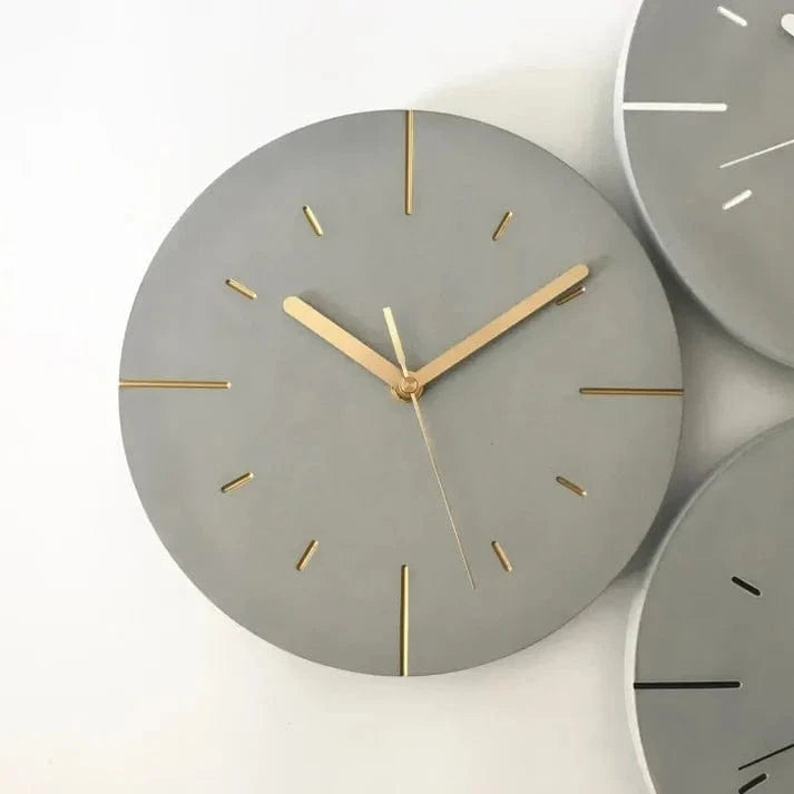 Industriel Cement Vægur - Moderne - Lydløst Vægur - Grå Wall Clock Danmarkmode.dk