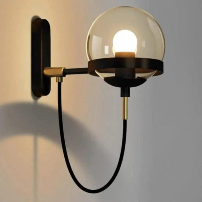 Industriel Moderne Glaskugle Væglampe - Hardwired - Glødepære - Metal Wall Light Fixtures Danmarkmode.dk