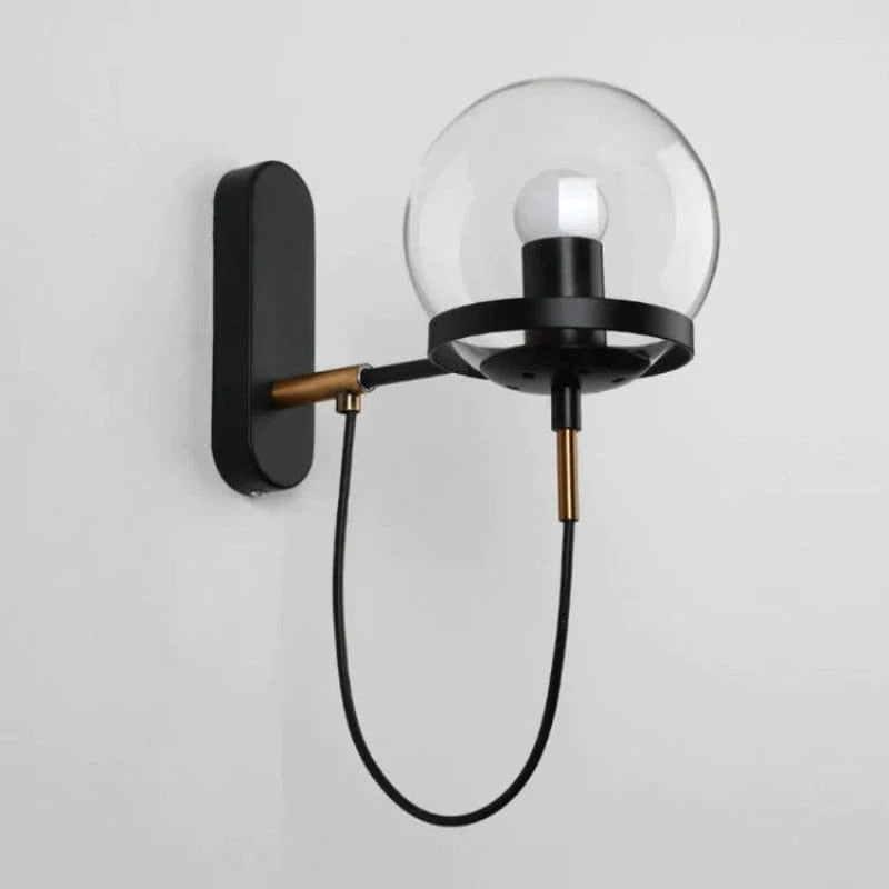 Industriel Moderne Glaskugle Væglampe - Hardwired - Glødepære - Metal Wall Light Fixtures Danmarkmode.dk