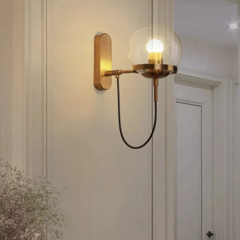 Industriel Moderne Glaskugle Væglampe - Hardwired - Glødepære - Metal Wall Light Fixtures Danmarkmode.dk