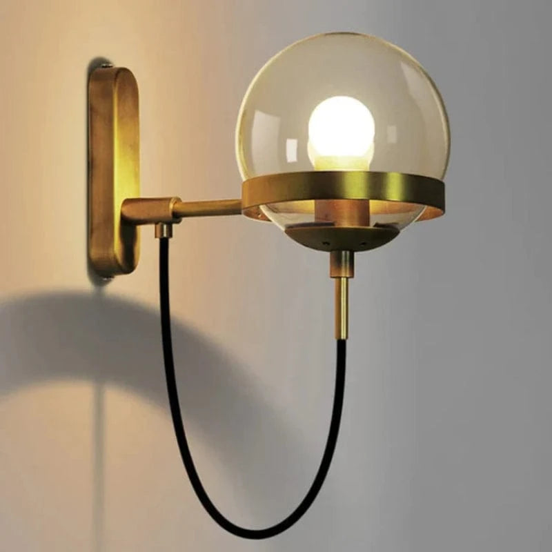 Industriel Moderne Glaskugle Væglampe - Hardwired - Glødepære - Metal Wall Light Fixtures Danmarkmode.dk