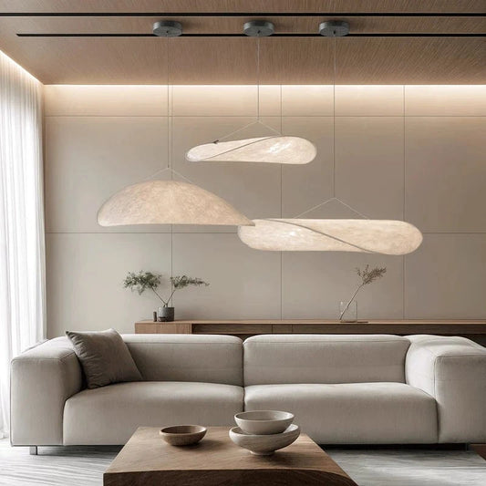 Japandi Loftlampe Pendel - Led Indendørs Belysning - Luksus Silke Stof Ceiling lamps Danmarkmode.dk