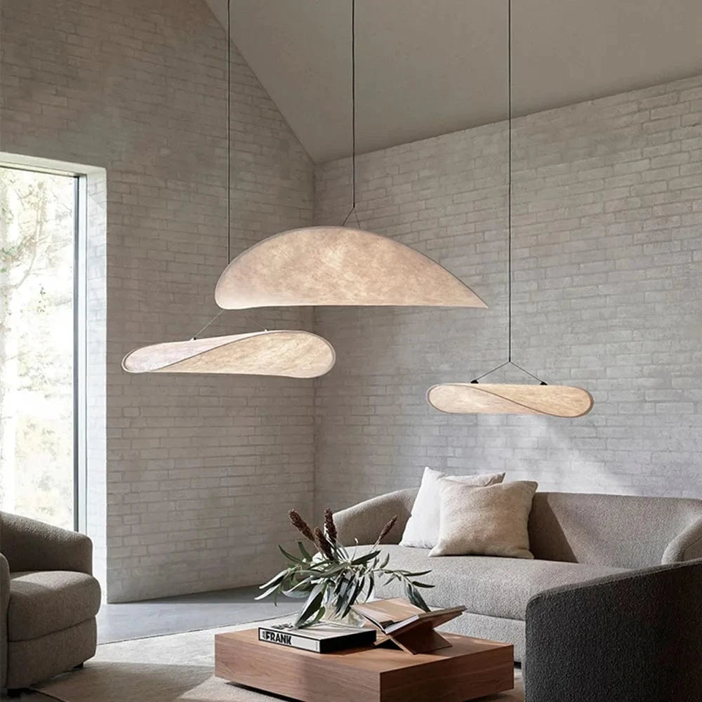 Japandi Loftlampe Pendel - Led Indendørs Belysning - Luksus Silke Stof Ceiling lamps Danmarkmode.dk