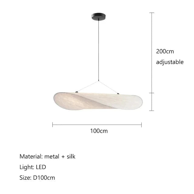 Japandi Loftlampe Pendel - Led Indendørs Belysning - Luksus Silke Stof Ceiling lamps Danmarkmode.dk