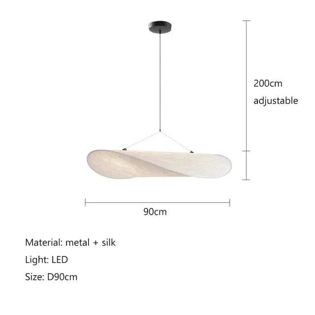 Japandi Loftlampe Pendel - Led Indendørs Belysning - Luksus Silke Stof Ceiling lamps Danmarkmode.dk