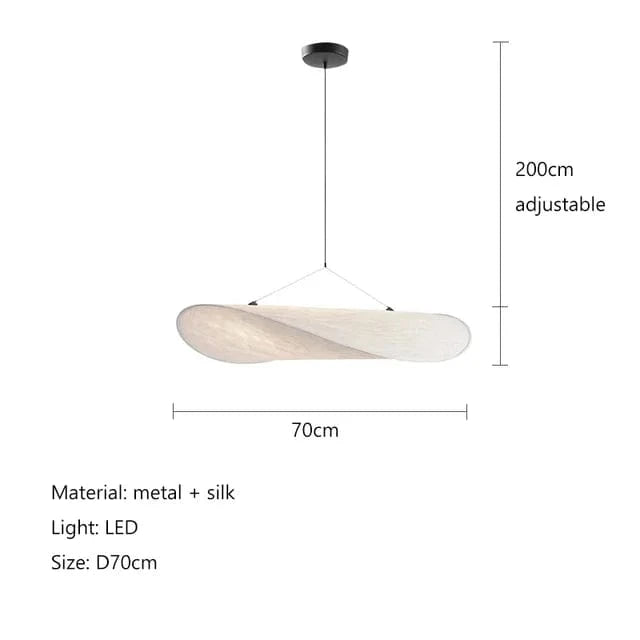 Japandi Loftlampe Pendel - Led Indendørs Belysning - Luksus Silke Stof Ceiling lamps Danmarkmode.dk